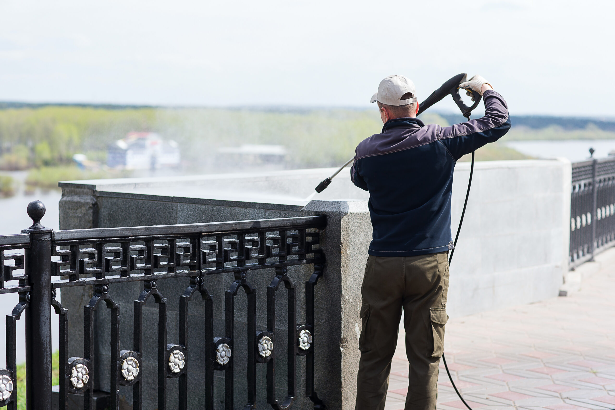 Pressure washing team